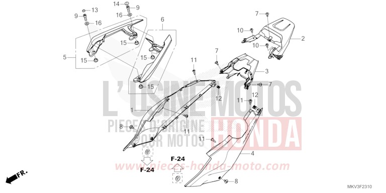 WINDLAUF, HINTEN/HINTERER GRIFF von Forza 750 GRAPHITE BLACK (NHB01) von 2022